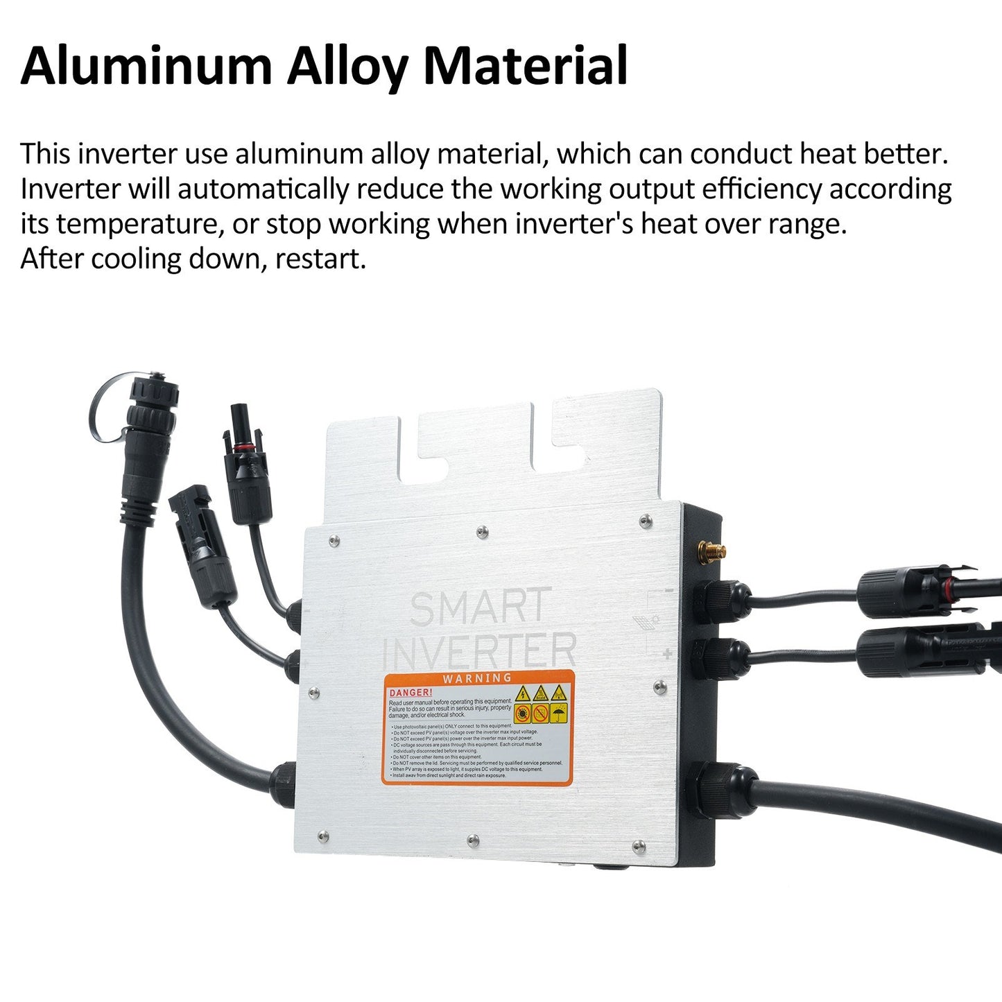 700W Solar Micro Inverter Grid Tie, Waterproof IP65, WiFi Control, Automatic DC to AC Identification, 120/230V