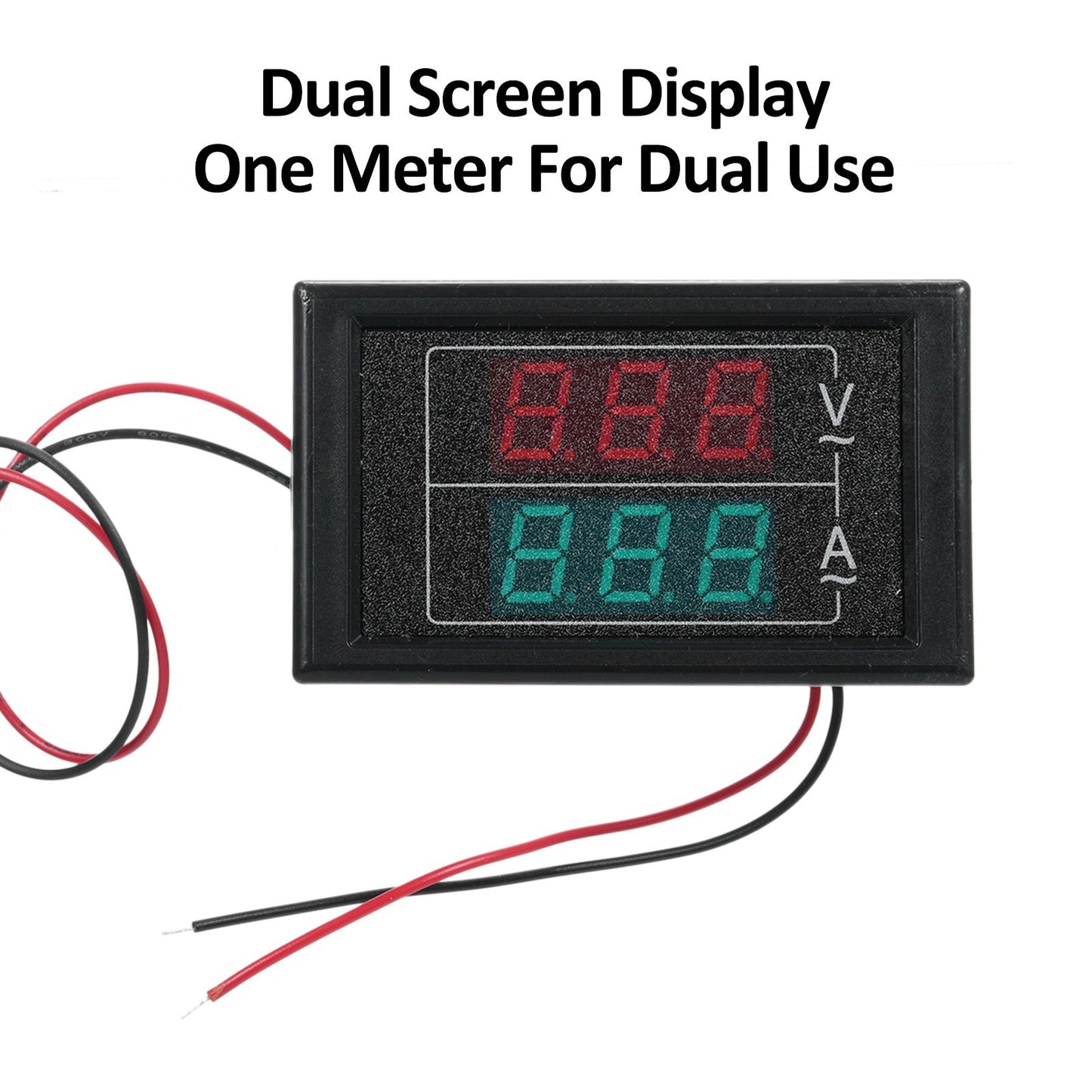 Digital Volt Amp Meter AC 60-500V 100A with Current Transformer, 2-in-1 Mini Ammeter Voltmeter Gauge, Dual LED Display, Universal Car Accessories