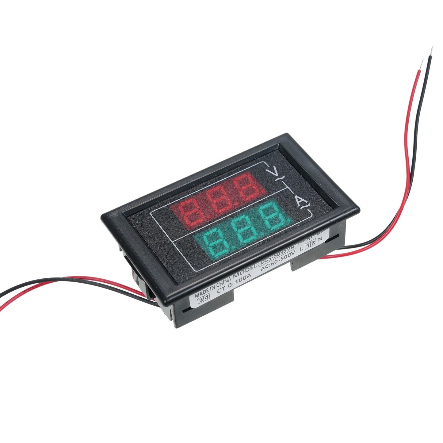 Digital Volt Amp Meter AC 60-500V 100A with Current Transformer, 2-in-1 Mini Ammeter Voltmeter Gauge, Dual LED Display, Universal Car Accessories