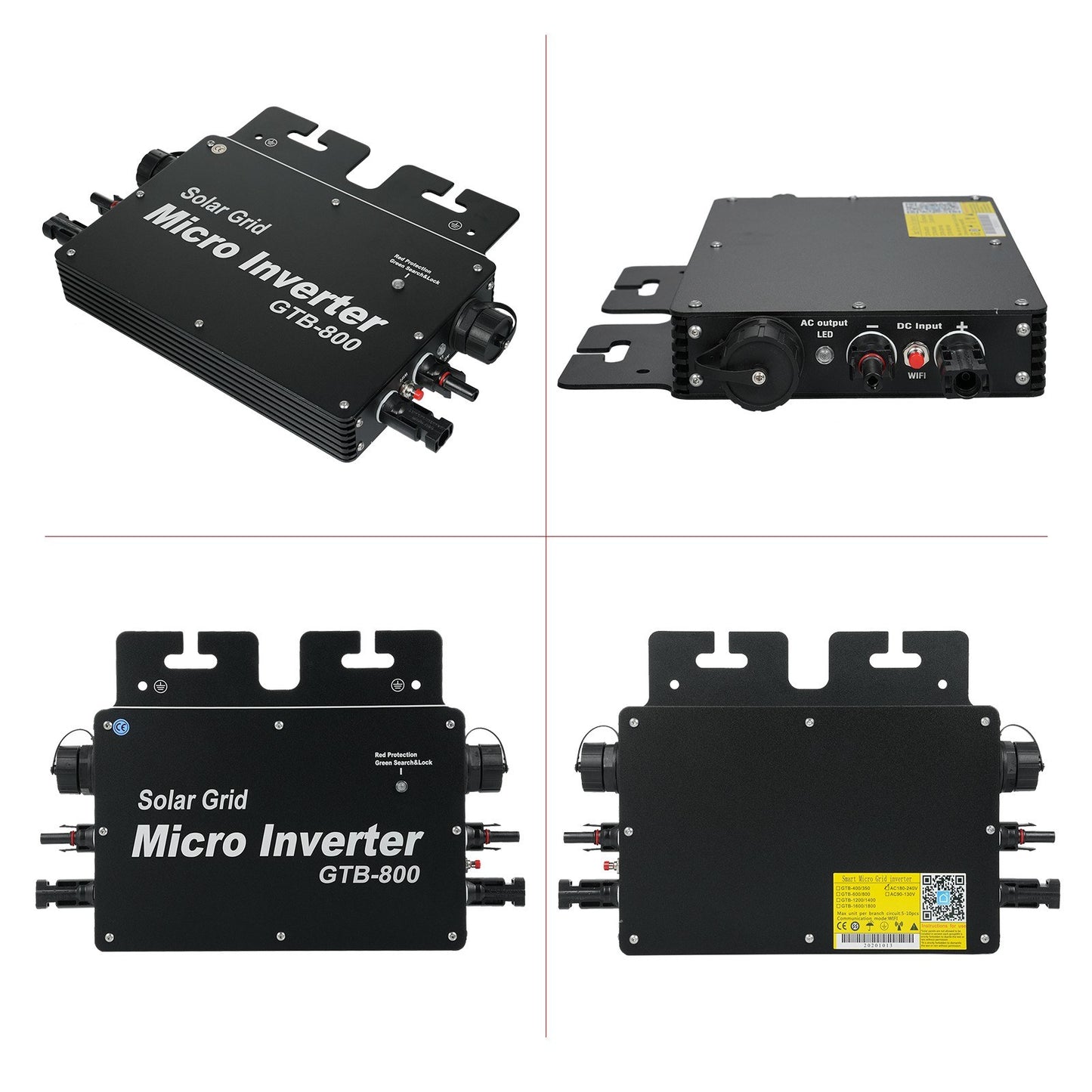 400W Solar Grid Tie Inverter with WiFi Control, Auto ID, DC to AC 230V