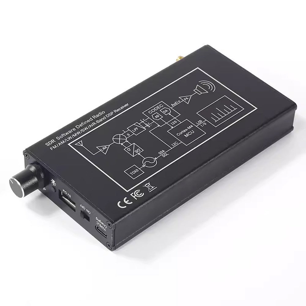 Professional Portable SDR Radio Receiver 100KHz-149MHz with Multifunctional Shortwave Antenna