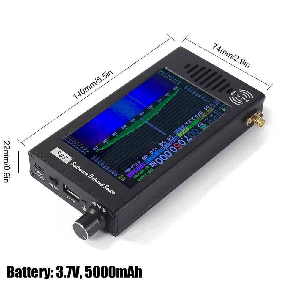 Professional Portable SDR Radio Receiver 100KHz-149MHz with Multifunctional Shortwave Antenna