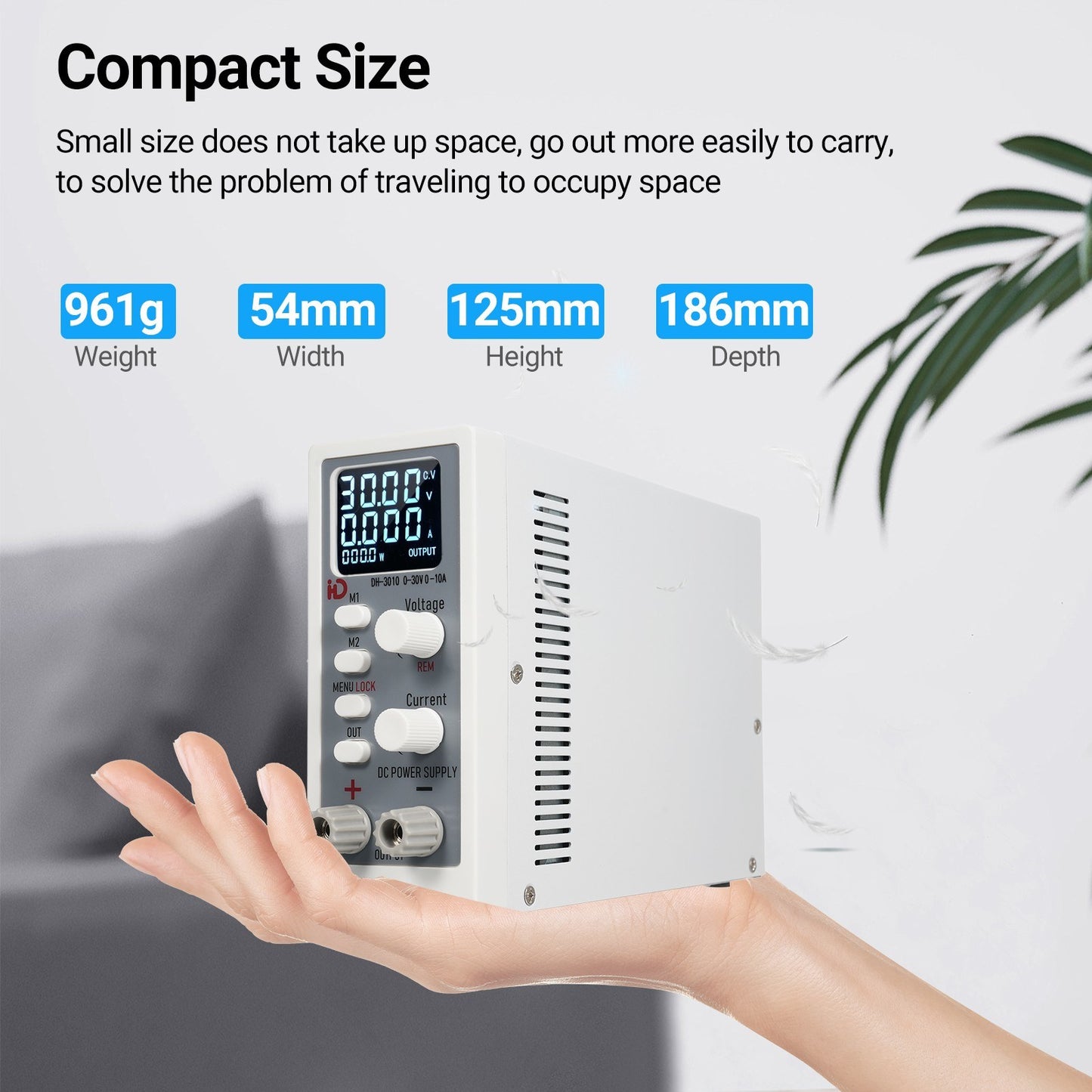 Adjustable DC Power Supply 30V 10A 300W with Encoder Knob & 4-Digit LED Display for Lab & DIY Projects