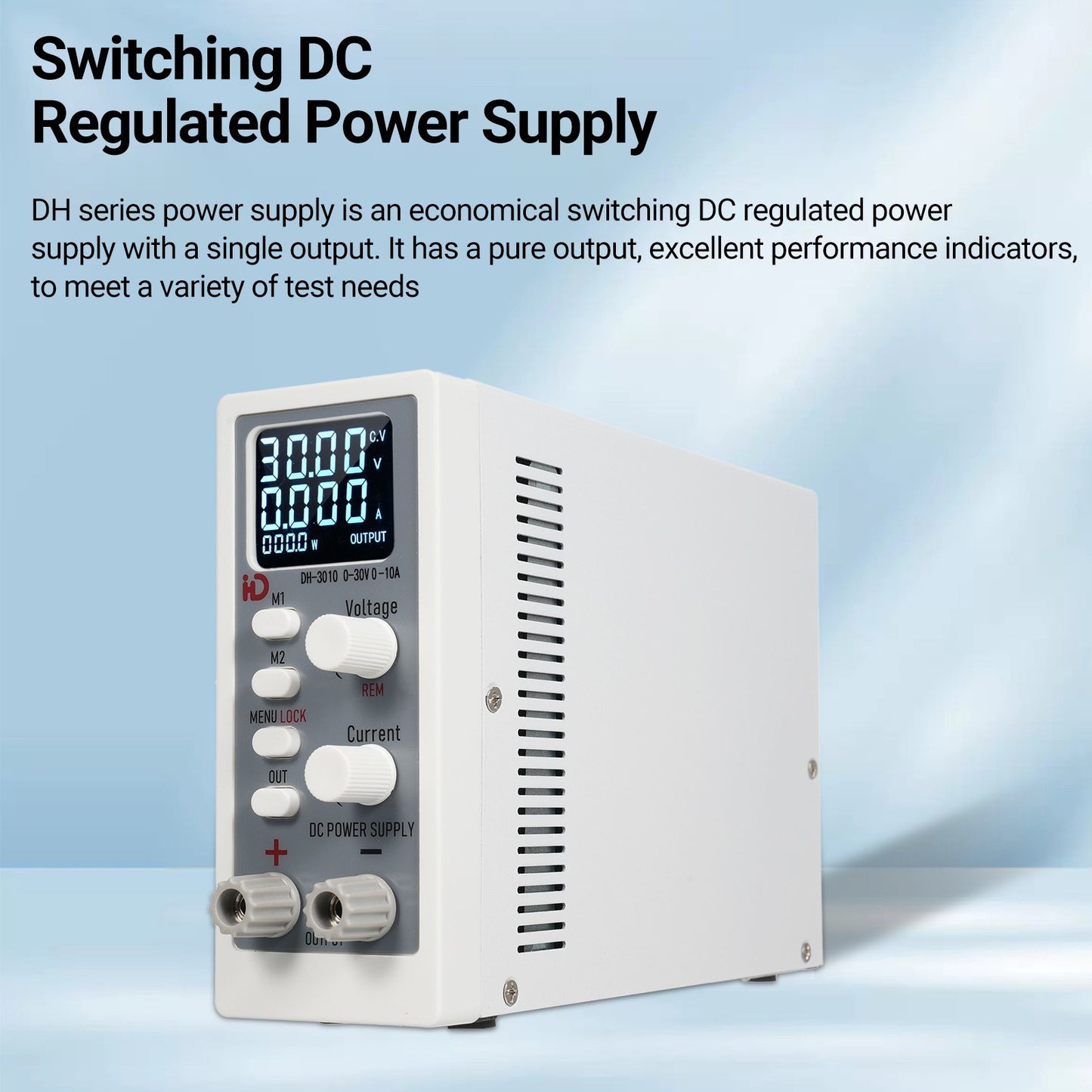 Adjustable DC Power Supply 30V 10A 300W with Encoder Knob & 4-Digit LED Display for Lab & DIY Projects