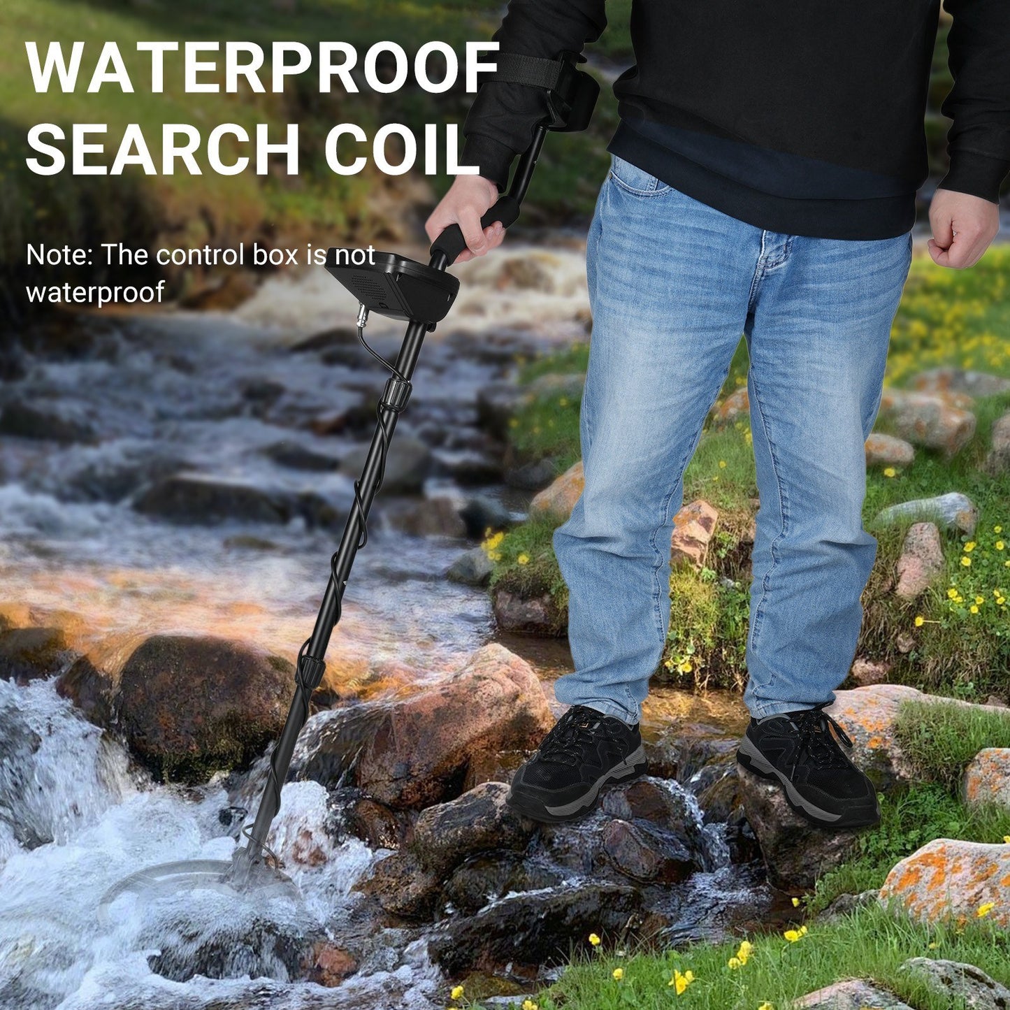 Professional Waterproof Metal Detector for Adults - High Accuracy Gold, Silver, Copper Finder with LCD Display & 4 Modes