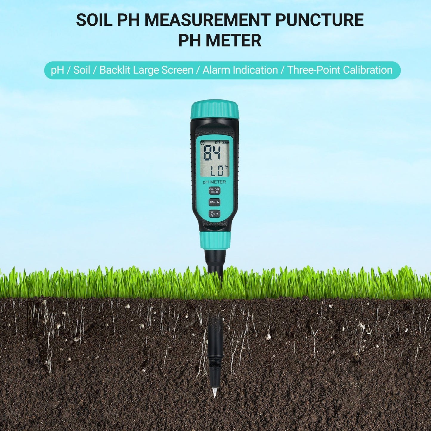 Digital Soil pH Meter - SMART SENSOR for Gardeners, Plant Care, Potting Soil & Growing Media