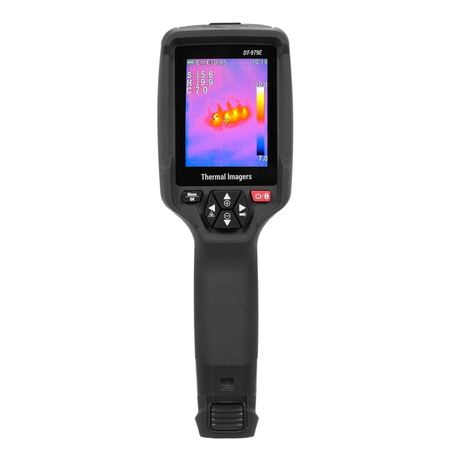 Rechargeable Handheld IR Thermal Camera, 120x90 Resolution, 2.8 LCD, 50Hz, 32GB SD, 2m Drop Proof