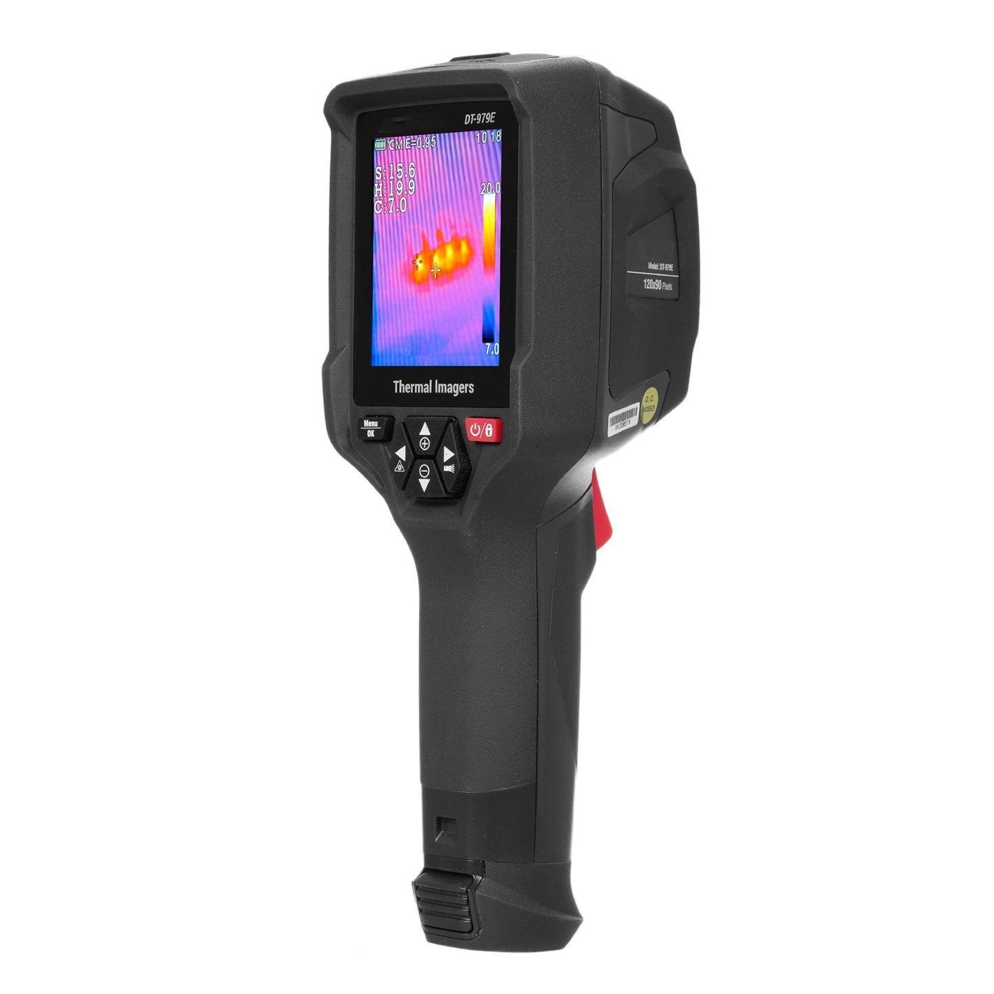 Rechargeable Handheld IR Thermal Camera, 120x90 Resolution, 2.8 LCD, 50Hz, 32GB SD, 2m Drop Proof