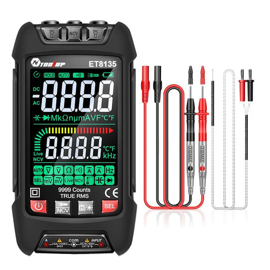 9999 Counts Digital Multimeter with Color Display - Professional Noncontact NCV Voltage, Current, Capacitance, Resistance & Diode Tester