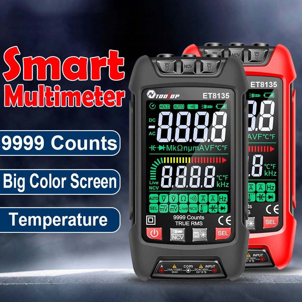 9999 Counts Digital Multimeter with Color Display - Professional Noncontact NCV Voltage, Current, Capacitance, Resistance & Diode Tester