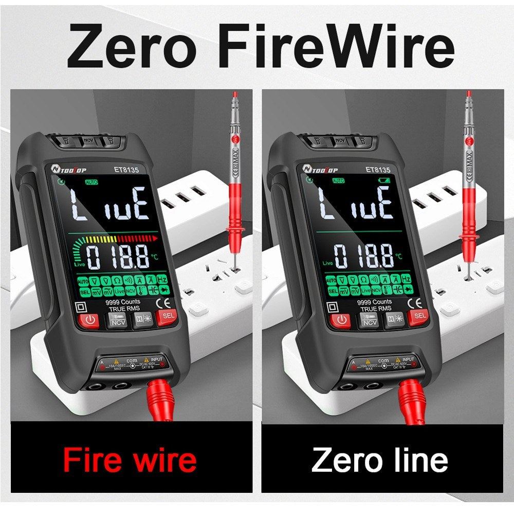 9999 Counts Digital Multimeter with Color Display - Professional Noncontact NCV Voltage, Current, Capacitance, Resistance & Diode Tester
