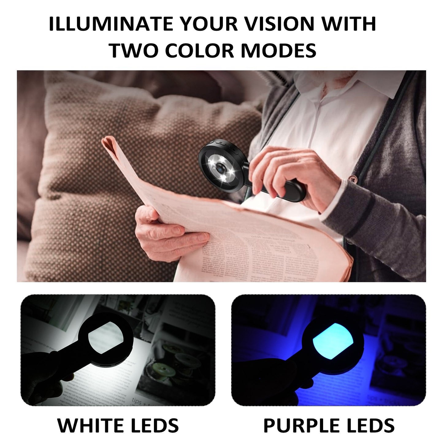 Digital Magnifier 100X with 2.0 IPS Screen & Dual Light - Windows Compatible