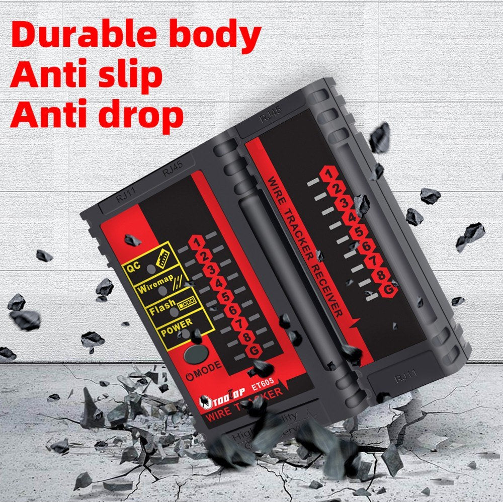 ET605 Cable Tester with POE, Polarity Check, 60V Withstand Voltage, Low Battery Indicator, Auto Power Off