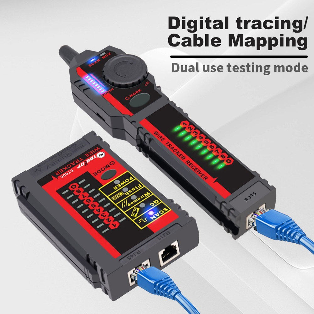 Handheld Network Cable Tester ET606 with POE Polarity, 60V Withstand Voltage, Low Battery Indicator & Auto Power Off