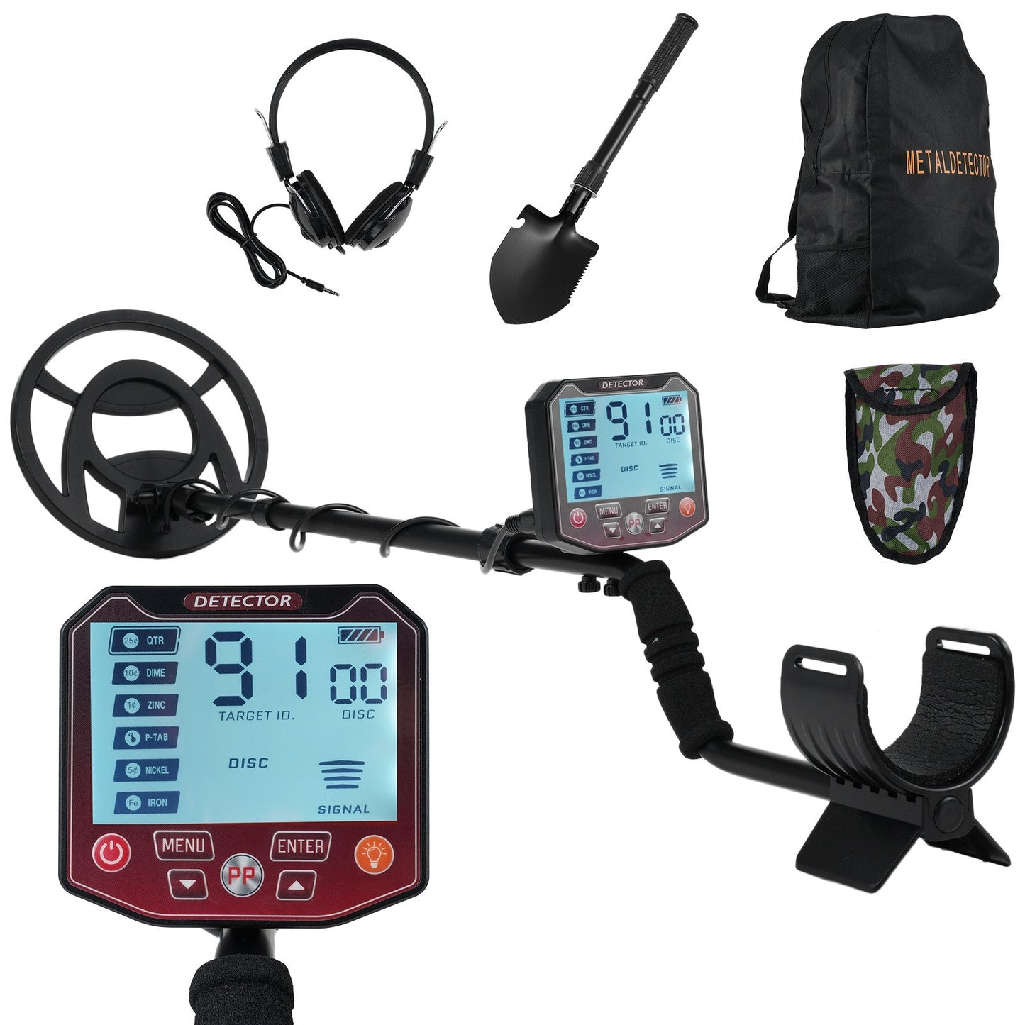 Professional Metal Detector for Adults - High Accuracy Gold Finder with LCD Display, 5 Modes, 10-Inch