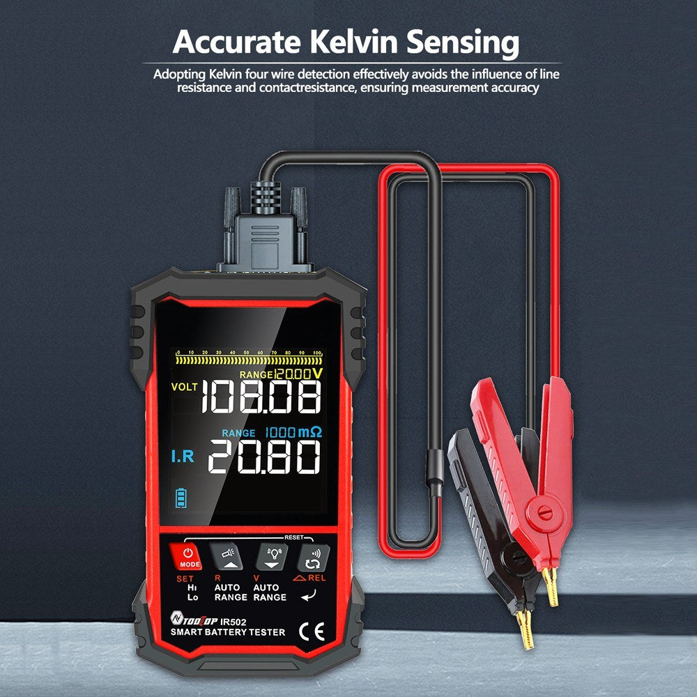 3.2-inch Display Battery Tester: Internal Resistance & Voltage Measurement with Self-Calibration, Filtering, Dual Alarms, Auto Shutdown