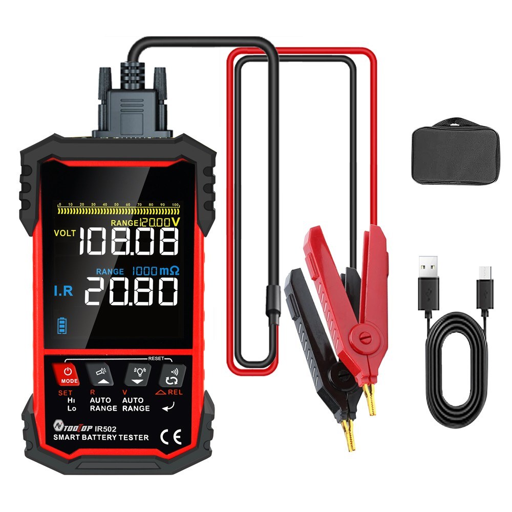 3.2-inch Display Battery Tester: Internal Resistance & Voltage Measurement with Self-Calibration, Filtering, Dual Alarms, Auto Shutdown