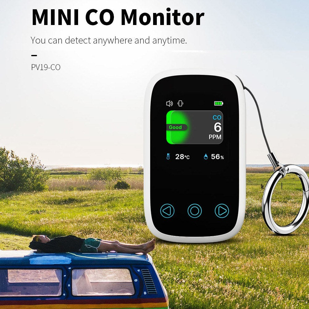 3-in-1 Air Quality Monitor: CO2 NDIR Sensor, Temperature & Humidity Detector with Auto-Brightness Adjustable TFT LCD Display & Calibration Features