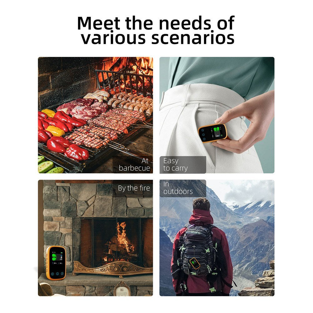 3-in-1 Air Quality Monitor: CO2 NDIR Sensor, Temperature & Humidity Detector with Auto-Brightness Adjustable TFT LCD Display & Calibration Features