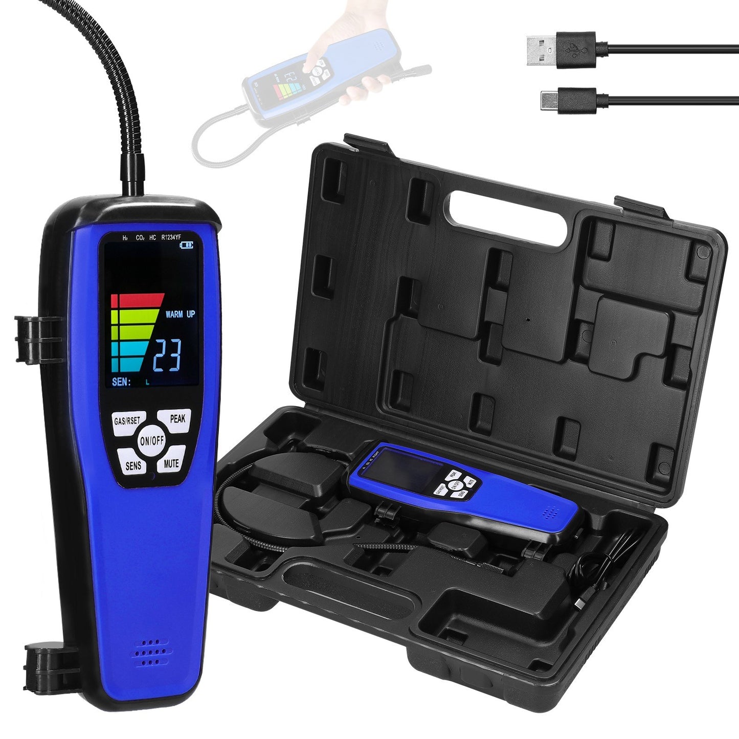 Portable Combustible Gas Leak Detector with Sound & Light Alarm
