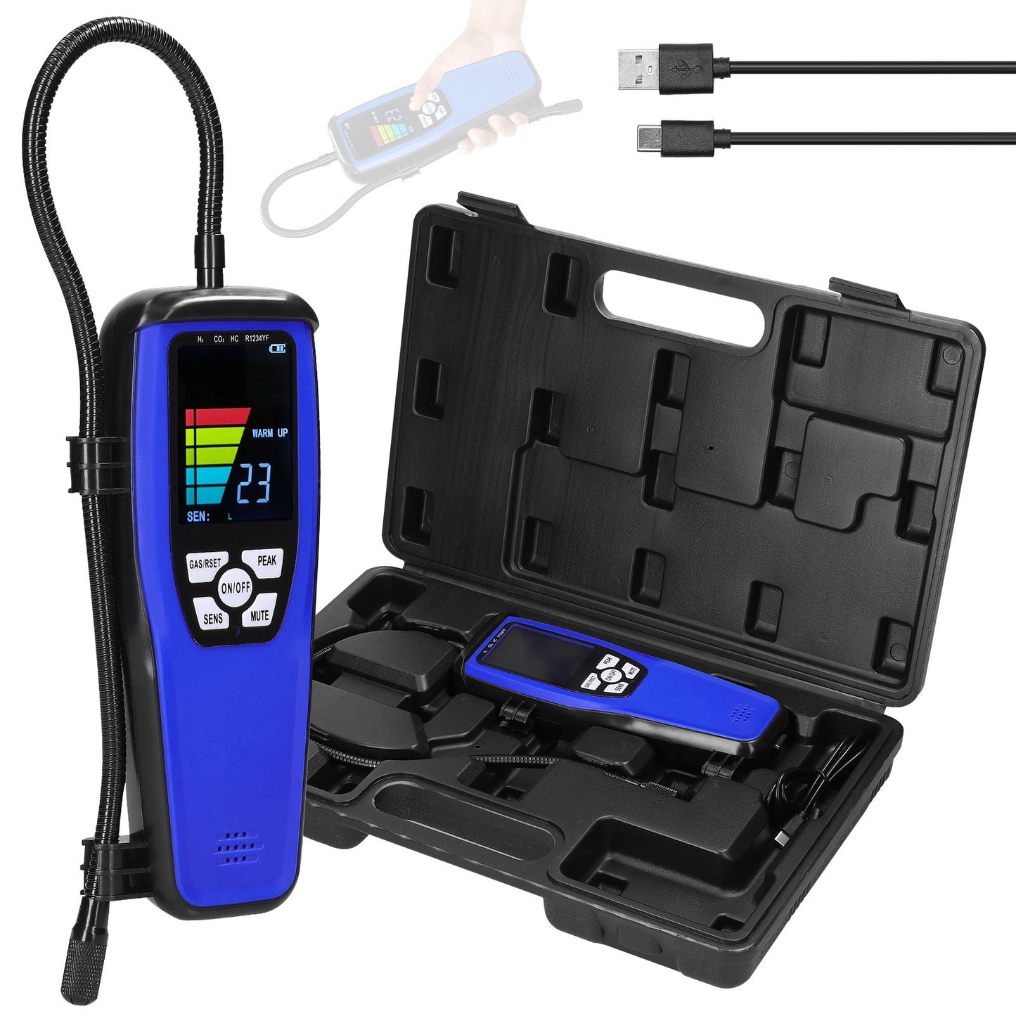 Portable Combustible Gas Leak Detector with Sound & Light Alarm