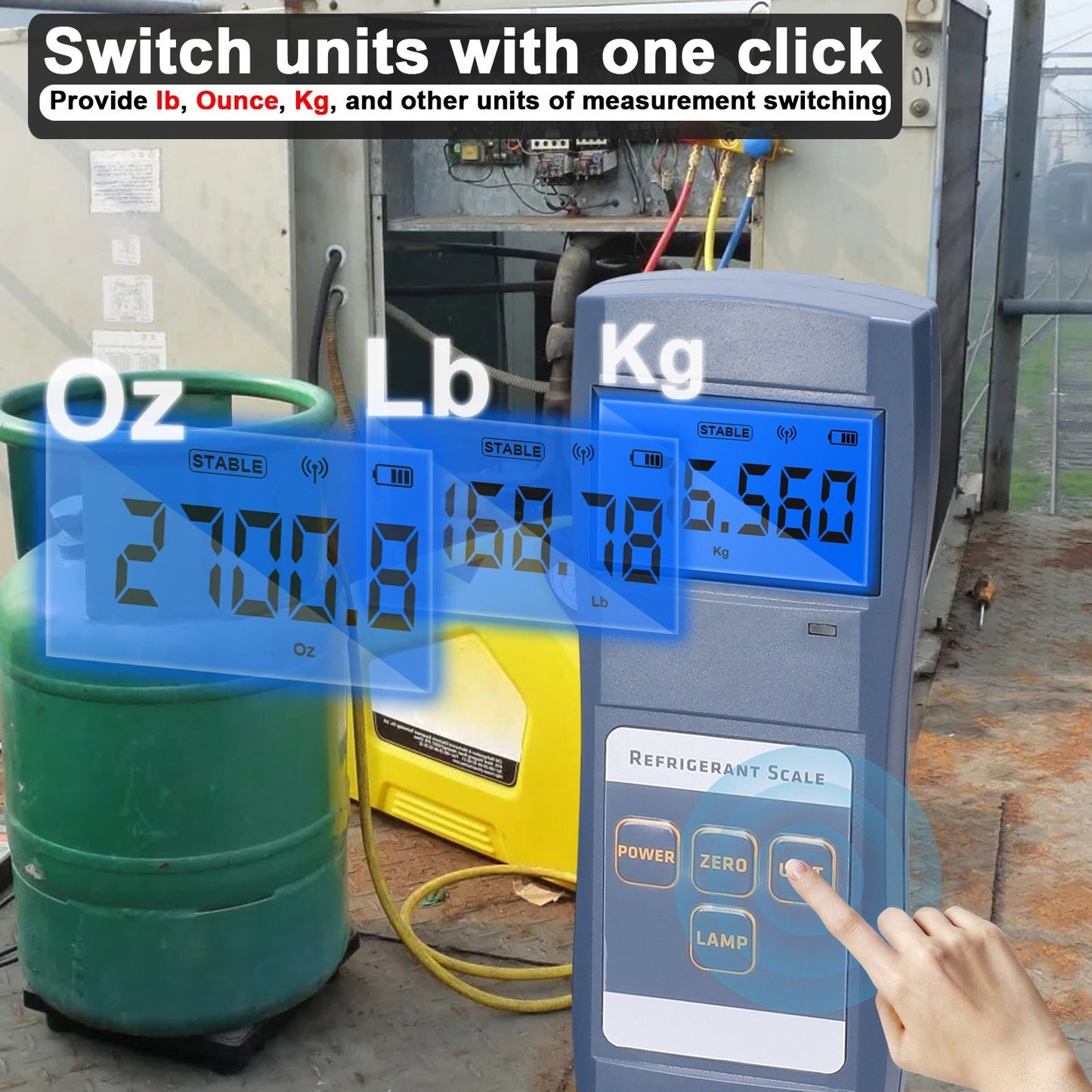 High Capacity 90kg Digital Refrigeration Scale for Refrigerant Refilling and AC Equipment