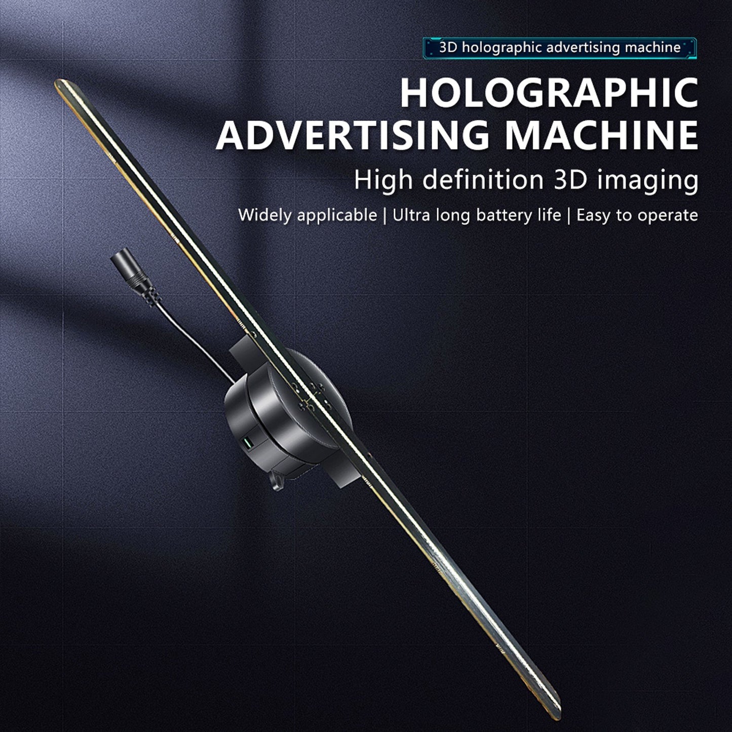420mm Ultra-Thin 3D Holographic Projector with Mobile App & Text Features