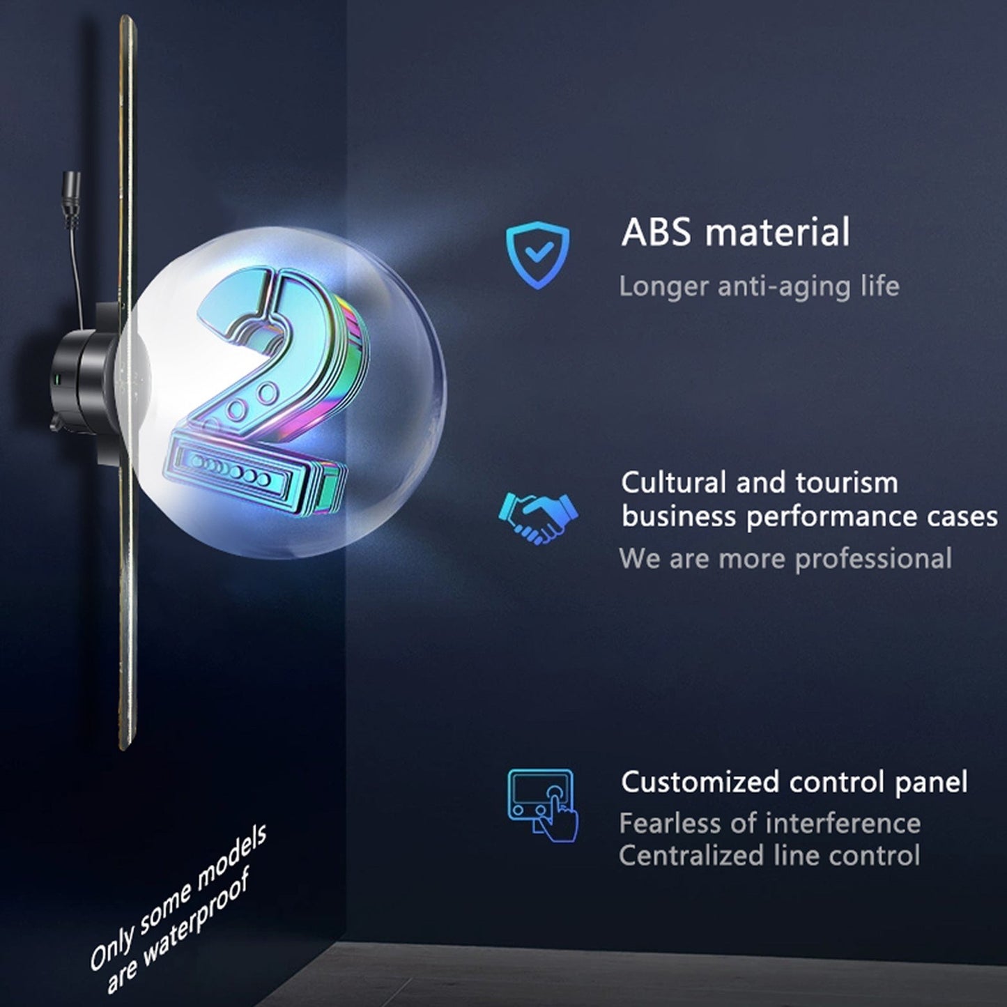 420mm Ultra-Thin 3D Holographic Projector with Mobile App & Text Features