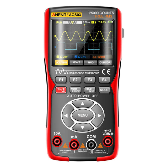 3-in-1 Professional Handheld Oscilloscope Multimeter & Signal Generator, Dual Channel, 50MHz, 280MSa/s, 25000-Count Digital Voltmeter