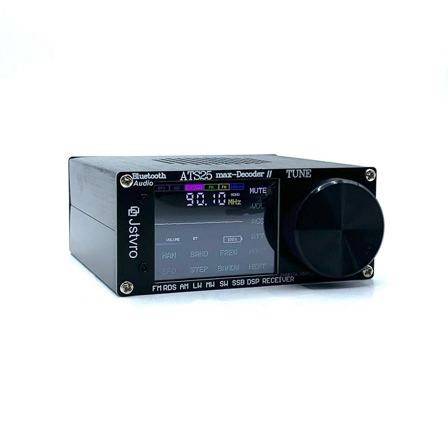 ATS-25MAX V2 2.4 Touchscreen Portable Full Band Radio Receiver with HAM, CW Decoding, WiFi, LNA, and Bluetooth