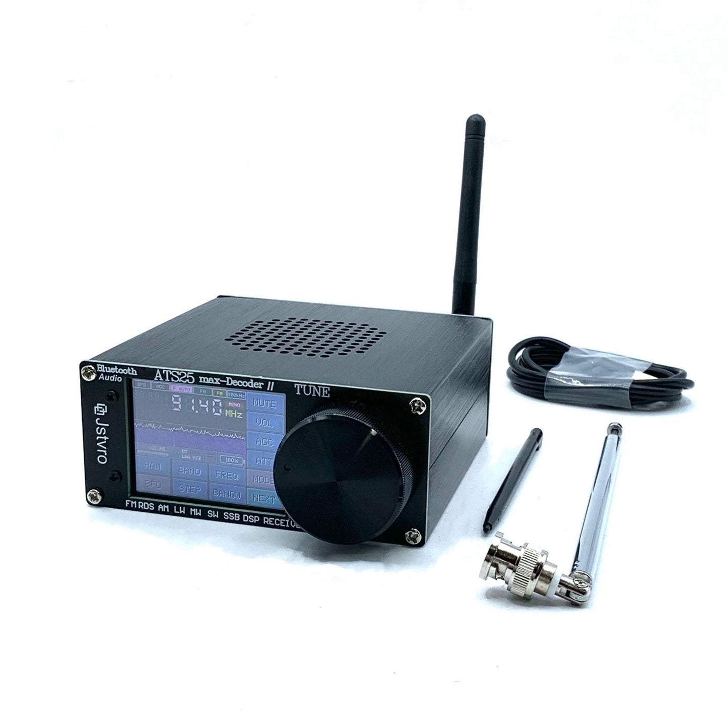 ATS-25MAX V2 2.4 Touchscreen Portable Full Band Radio Receiver with HAM, CW Decoding, WiFi, LNA, and Bluetooth