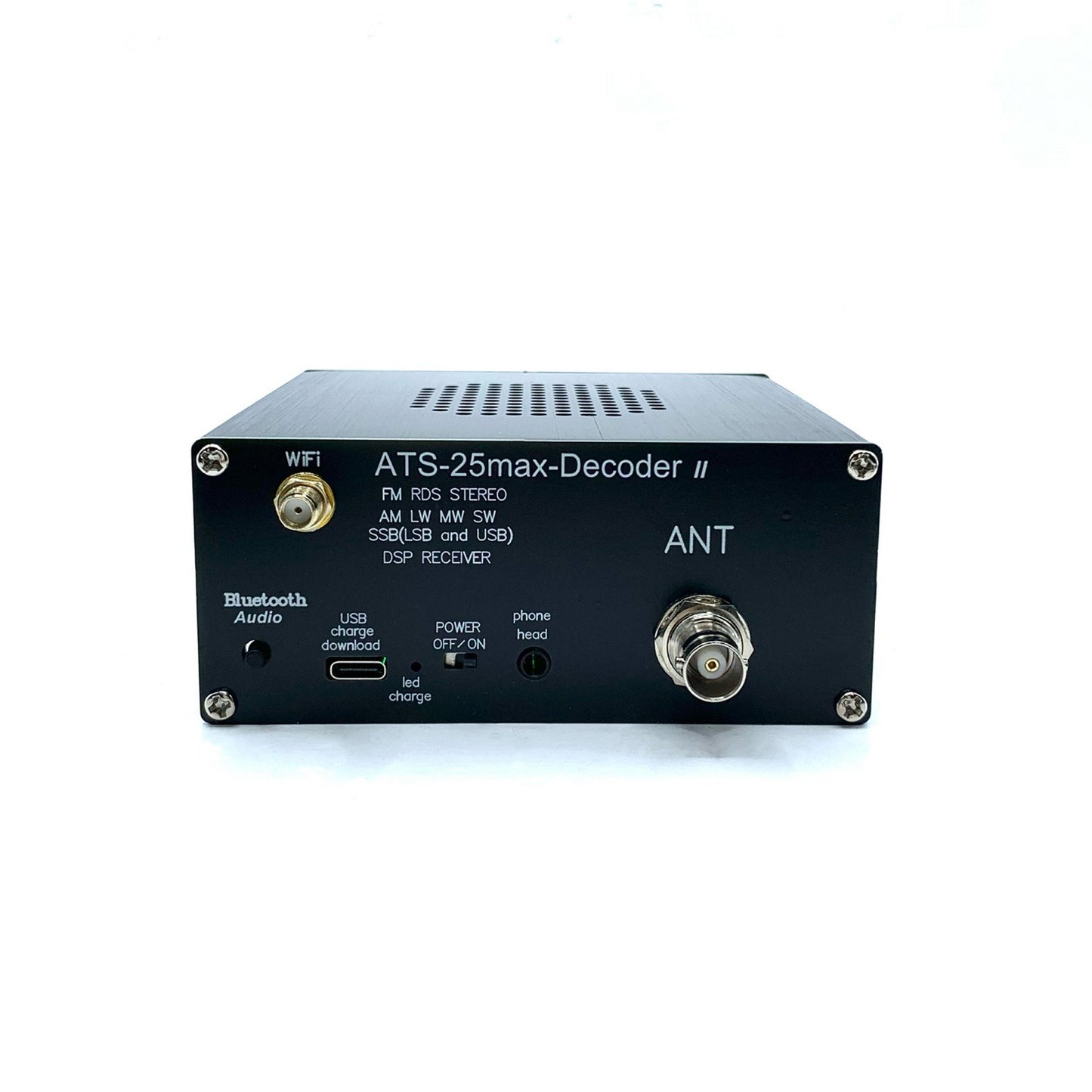 ATS-25MAX V2 2.4 Touchscreen Portable Full Band Radio Receiver with HAM, CW Decoding, WiFi, LNA, and Bluetooth