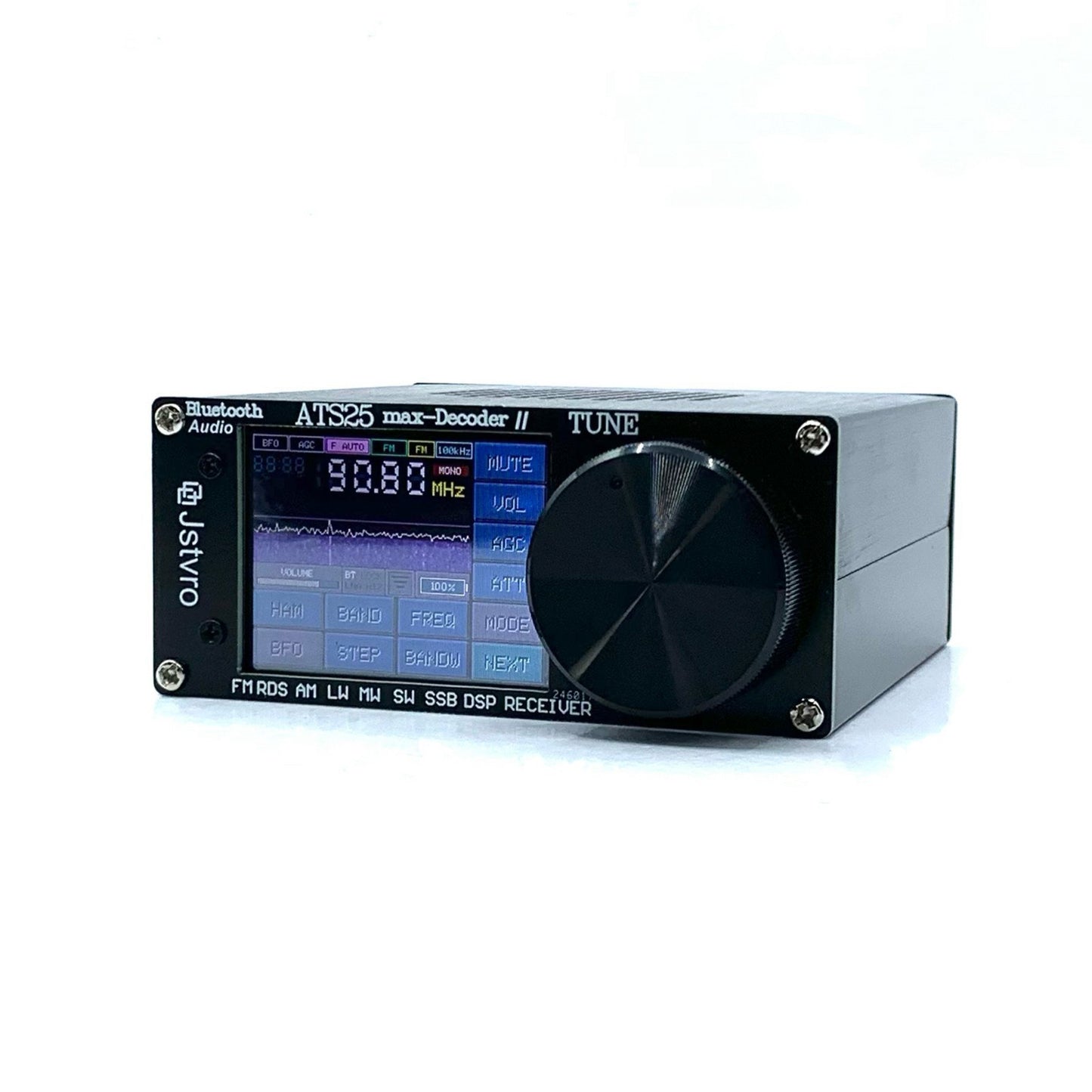 ATS-25MAX V2 2.4 Touchscreen Portable Full Band Radio Receiver with HAM, CW Decoding, WiFi, LNA, and Bluetooth