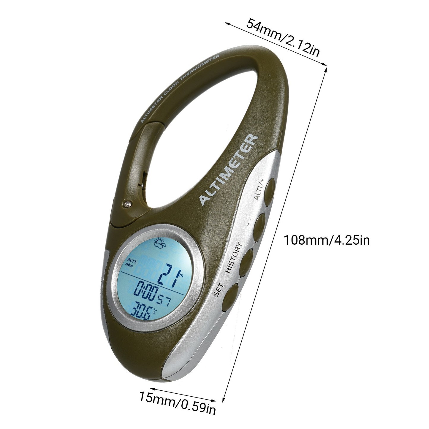 Digital Altitude Monitor: Multifunctional Barometer, Altimeter & Thermometer with Backlight for Climbing, Camping & Sports