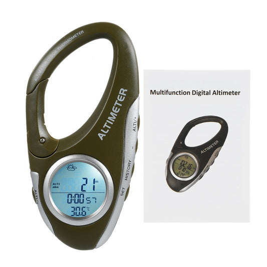 Digital Altitude Monitor: Multifunctional Barometer, Altimeter & Thermometer with Backlight for Climbing, Camping & Sports