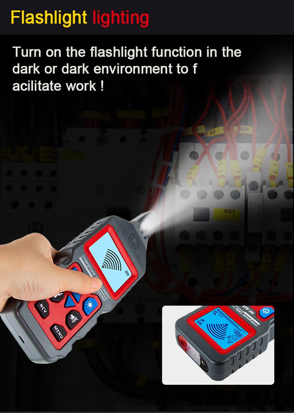 NOYAFA NF-826 Rechargeable Underground Cable & Wire Locator with Fault Finder