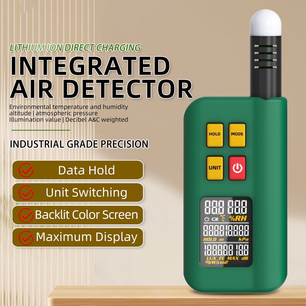 BSIDE GX1 Multifunction Tester: 4-in-1 Temperature, Humidity, Light, Noise & Altitude with Decibel A&C Weighted Functions