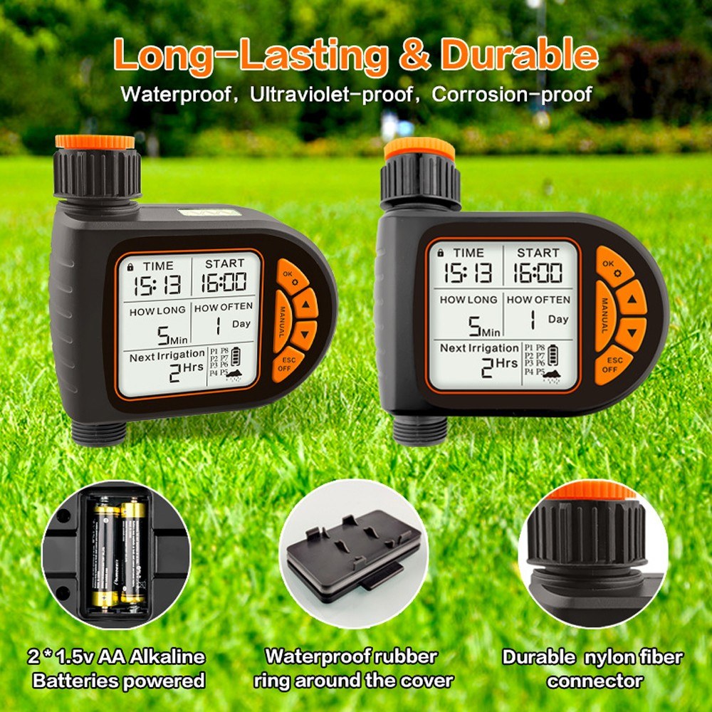 Smart Outdoor Digital Plant Watering Timer with LCD Display & Auto Water-Saving Irrigation Controller