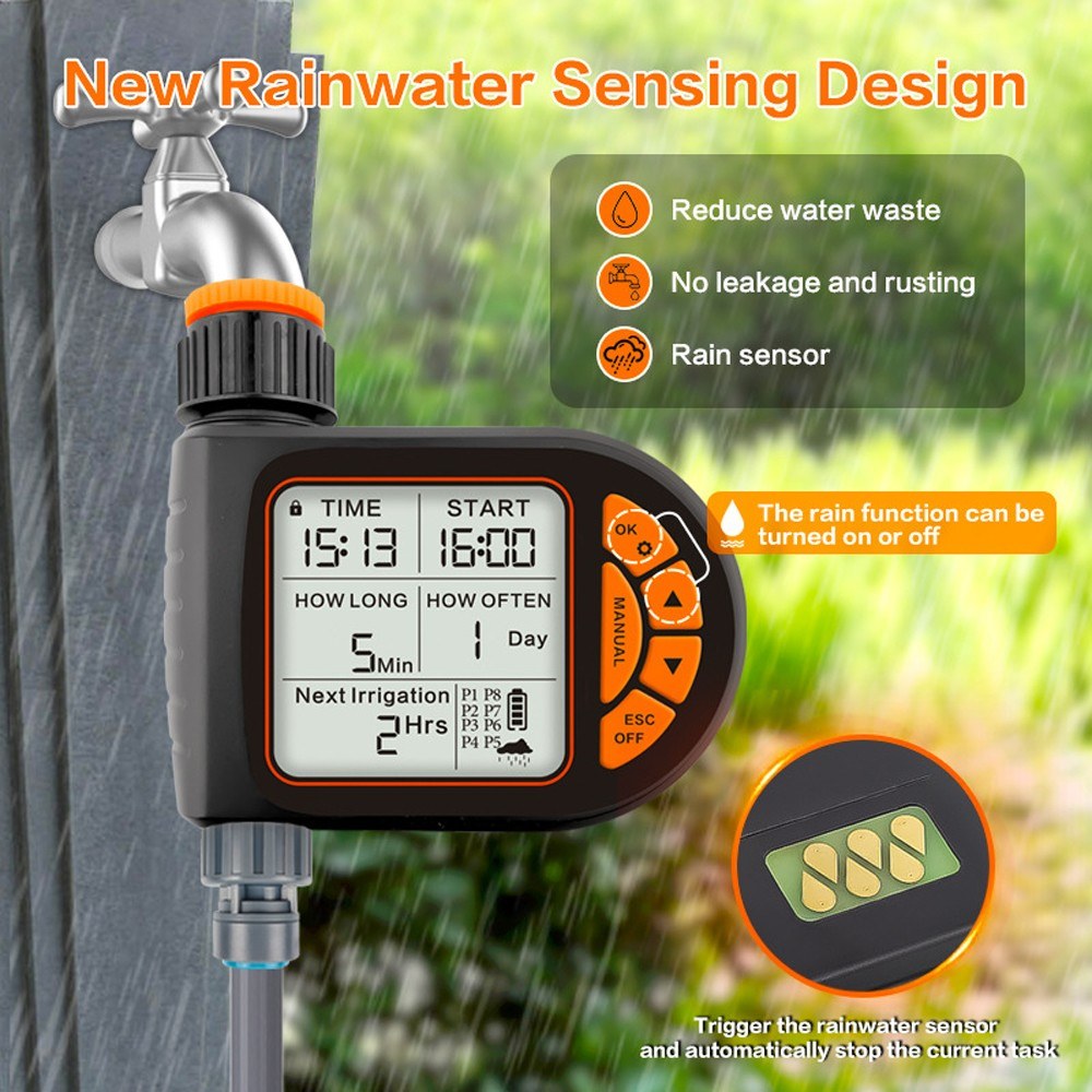 Smart Outdoor Digital Plant Watering Timer with LCD Display & Auto Water-Saving Irrigation Controller