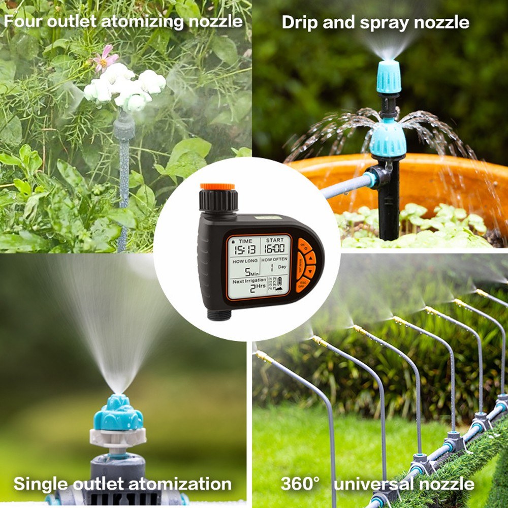 Smart Outdoor Digital Plant Watering Timer with LCD Display & Auto Water-Saving Irrigation Controller