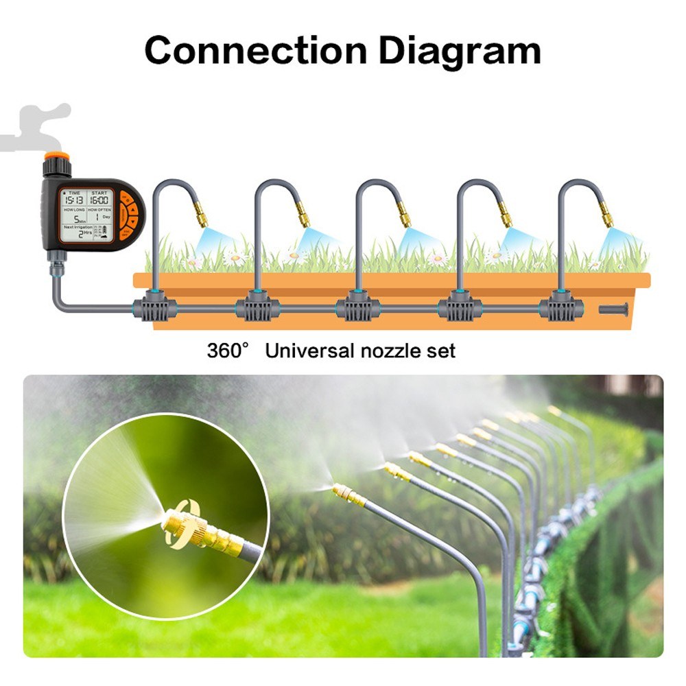 Smart Outdoor Digital Plant Watering Timer with LCD Display & Auto Water-Saving Irrigation Controller