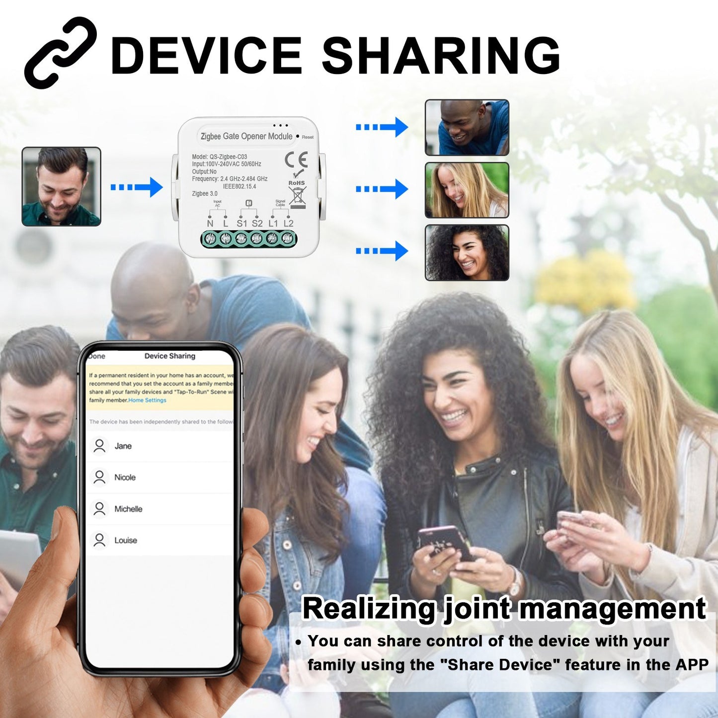 Smart ZigBee Garage Door Opener with App & Voice Control - Tuya Compatible with Alexa & Google Home