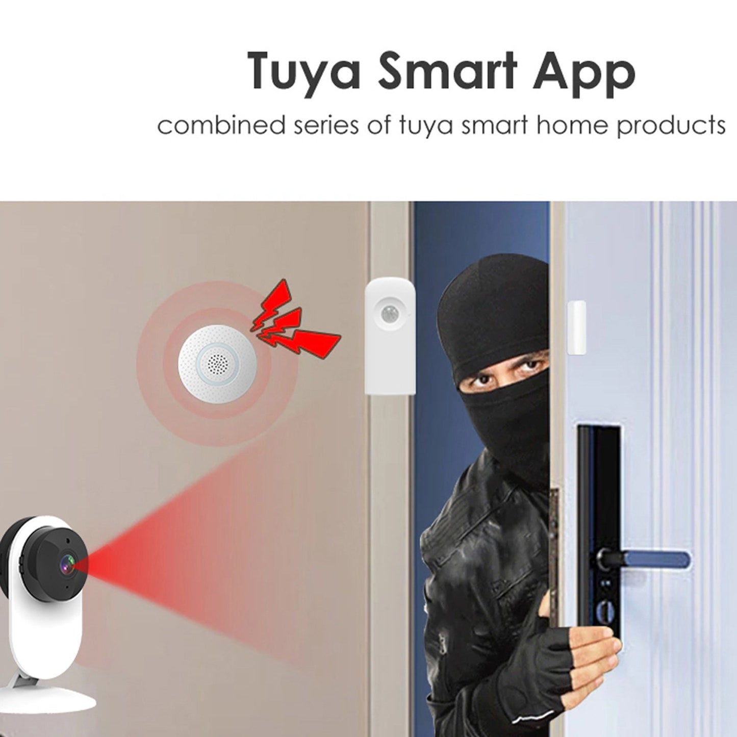 Smart Home Security Sensor: Tuya WiFi Door/Window with PIR Motion, App Alerts & Intelligent Linkage