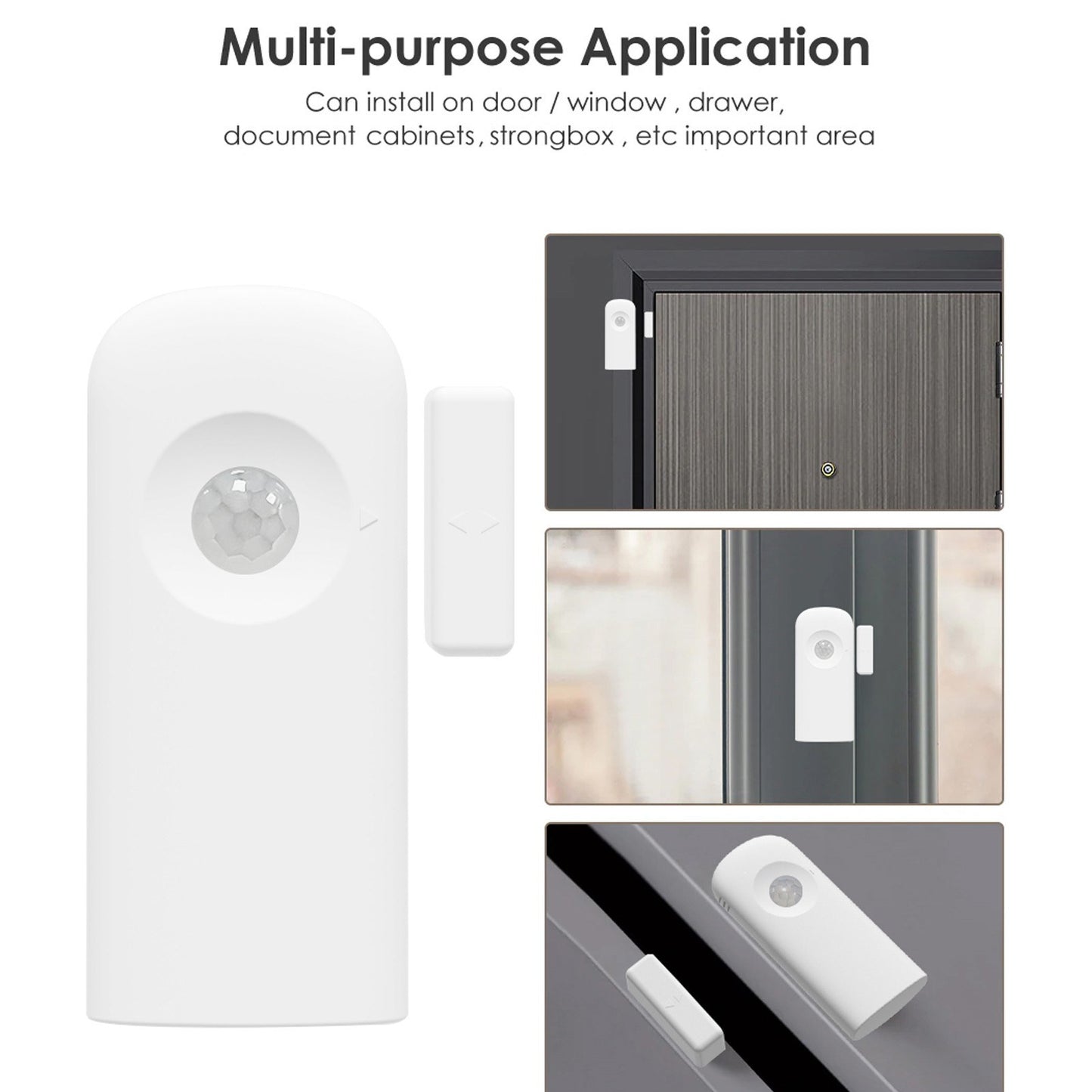 Smart Home Security Sensor: Tuya WiFi Door/Window with PIR Motion, App Alerts & Intelligent Linkage