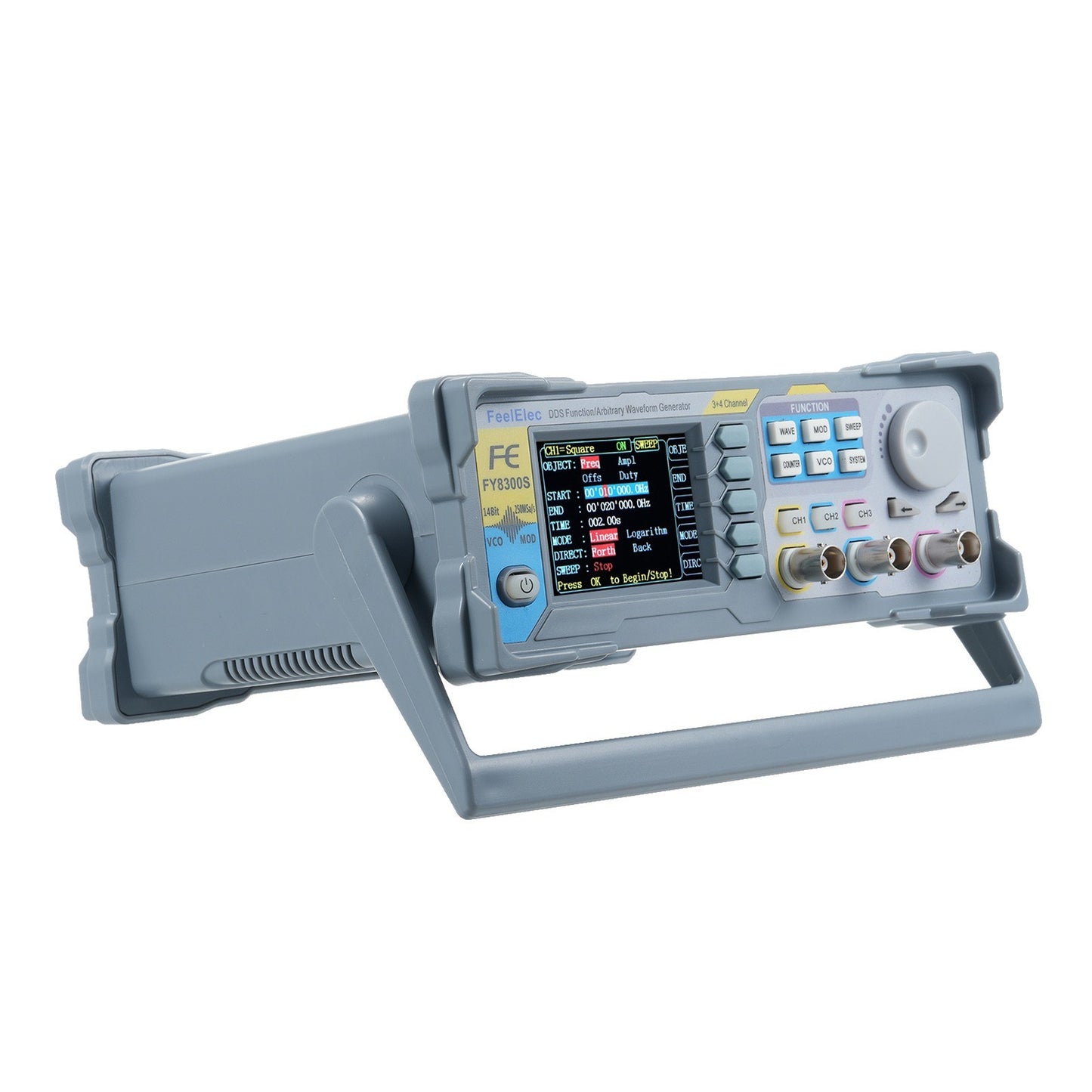 FeelElec FY8300S-60M 60MHz 3-Channel Signal Generator with 4 TTL Outputs and DC Bias Function
