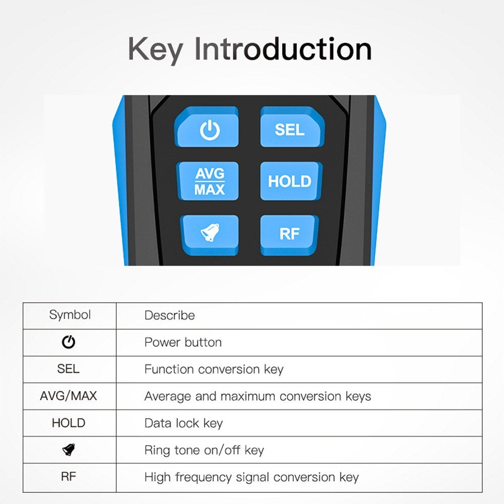 VA Color Screen EMF Meter: Detects Magnetic Fields, Radio Frequencies, Electric Fields