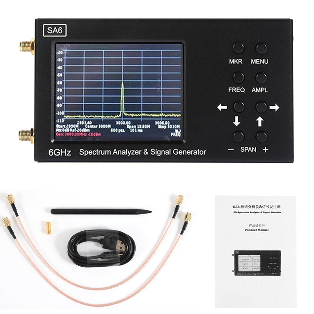 SA6 Multifunctional Handheld Spectrum Analyzer & Signal Generator with 3.2-inch Touchscreen