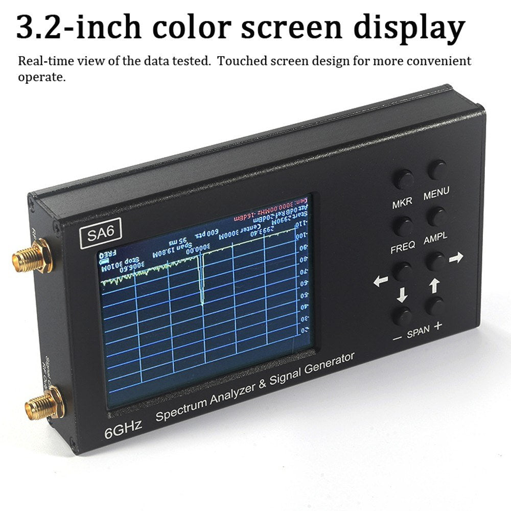 SA6 Multifunctional Handheld Spectrum Analyzer & Signal Generator with 3.2-inch Touchscreen