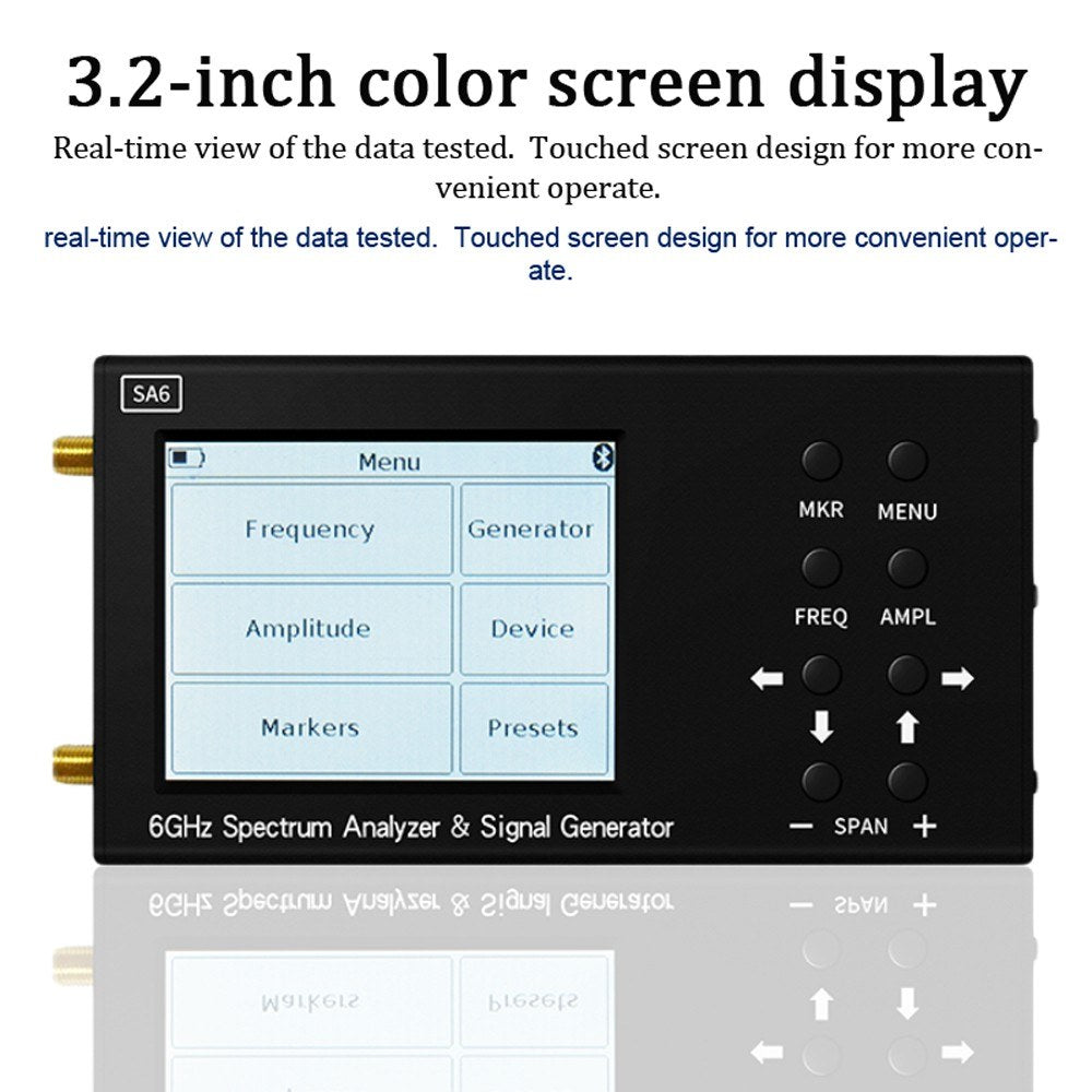 SA6 Multifunctional Handheld Spectrum Analyzer & Signal Generator with 3.2-inch Touchscreen