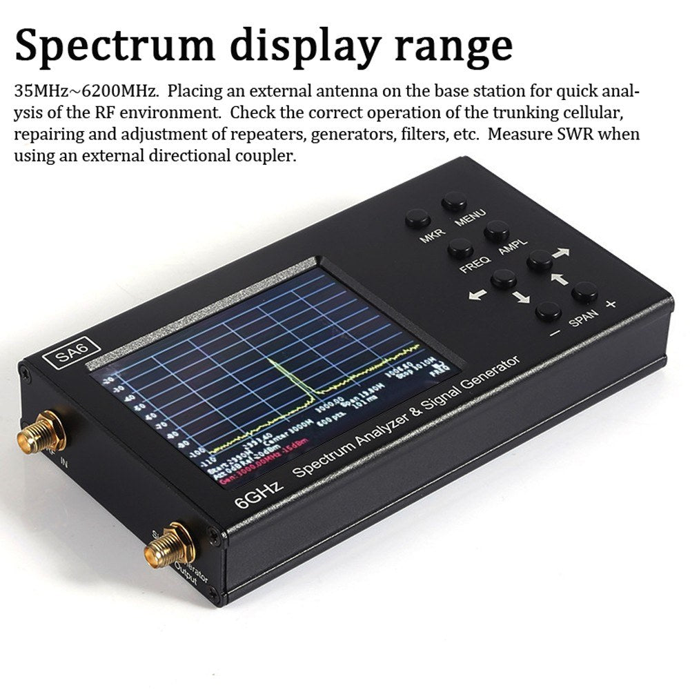 SA6 Multifunctional Handheld Spectrum Analyzer & Signal Generator with 3.2-inch Touchscreen